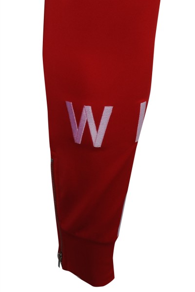 U374 Manufacturing pedicure sports trousers Customized contrast waistband Polar fleece embroidery patch silver zipper trousers Sweatpants center detail view-7